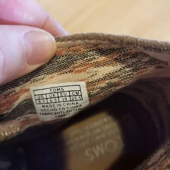 TOMS Gray Suede Leather Wedge Tie 8.5 - Picture 6 of 8